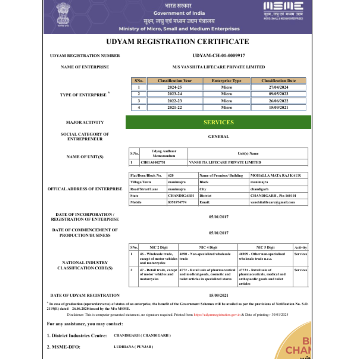 Vanshita Lifecare Pvt Ltd
